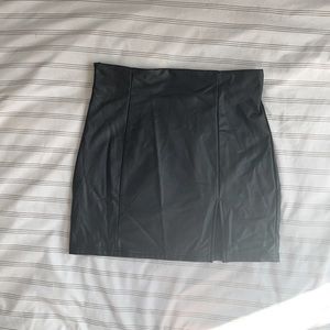Faux Leather, High Waisted, Mini Skirt